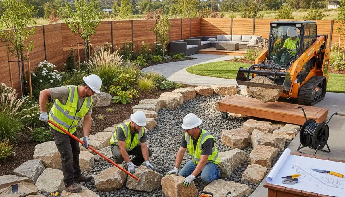 Omaha, NE tree service team planning landscape design for Nebraska yards and properties