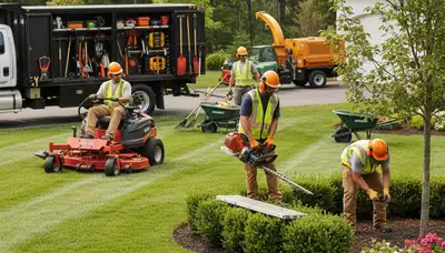 Omaha, NE tree service crew providing landscaping and tree care for local homes and businesses