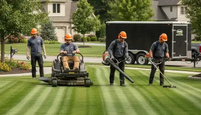 Omaha, NE tree service crew trimming and removing trees for local residential properties
