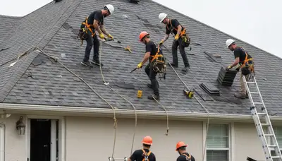 Storm damage cleanup crew removing fallen tree limbs in Omaha, NE
