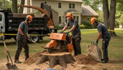 Stump removal service in Omaha, NE for a cleaner yard by Tree Removal Omaha NE