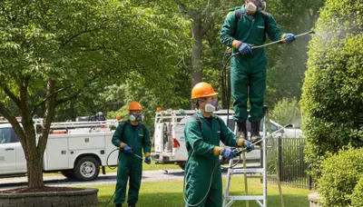 Tree service technician in Omaha, NE providing tick control for safer yards and outdoor spaces