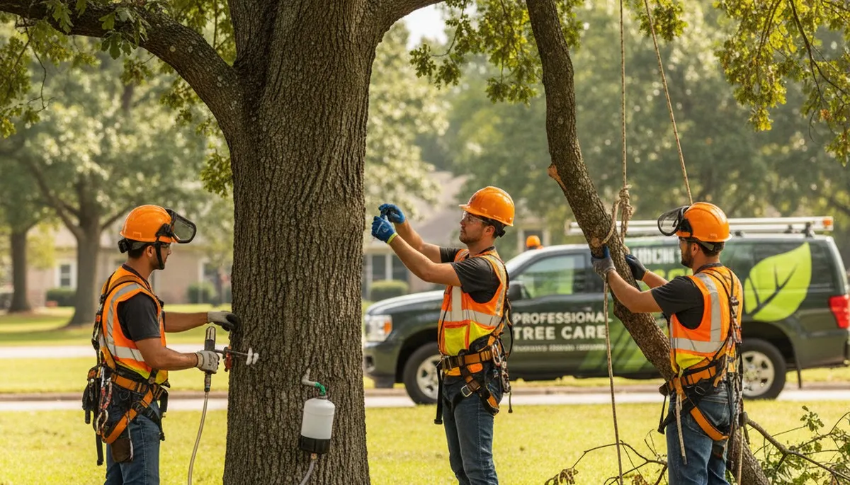 Omaha, NE arborist treating diseased trees to protect tree health and prevent infection