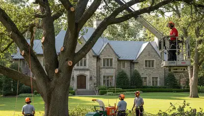 Tree service team in Omaha, NE providing professional tree removal and trimming services