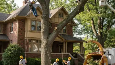 Tree service crew in Omaha, NE providing professional tree removal and trimming