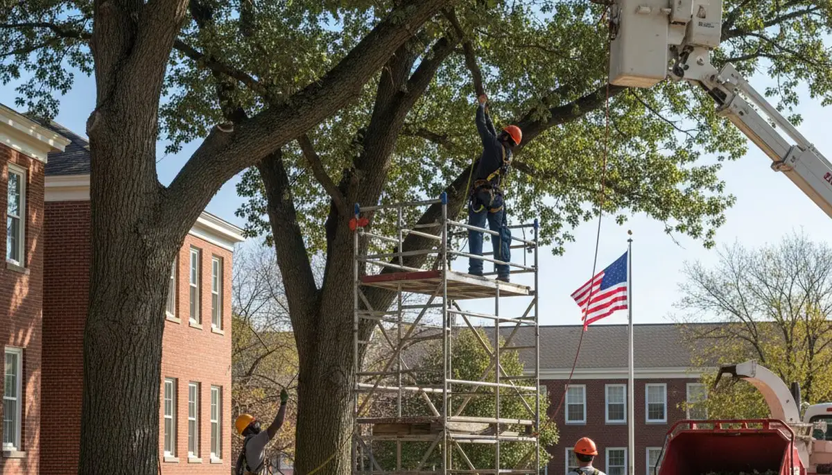 Tree service crew in Omaha, NE providing professional tree removal and cleanup