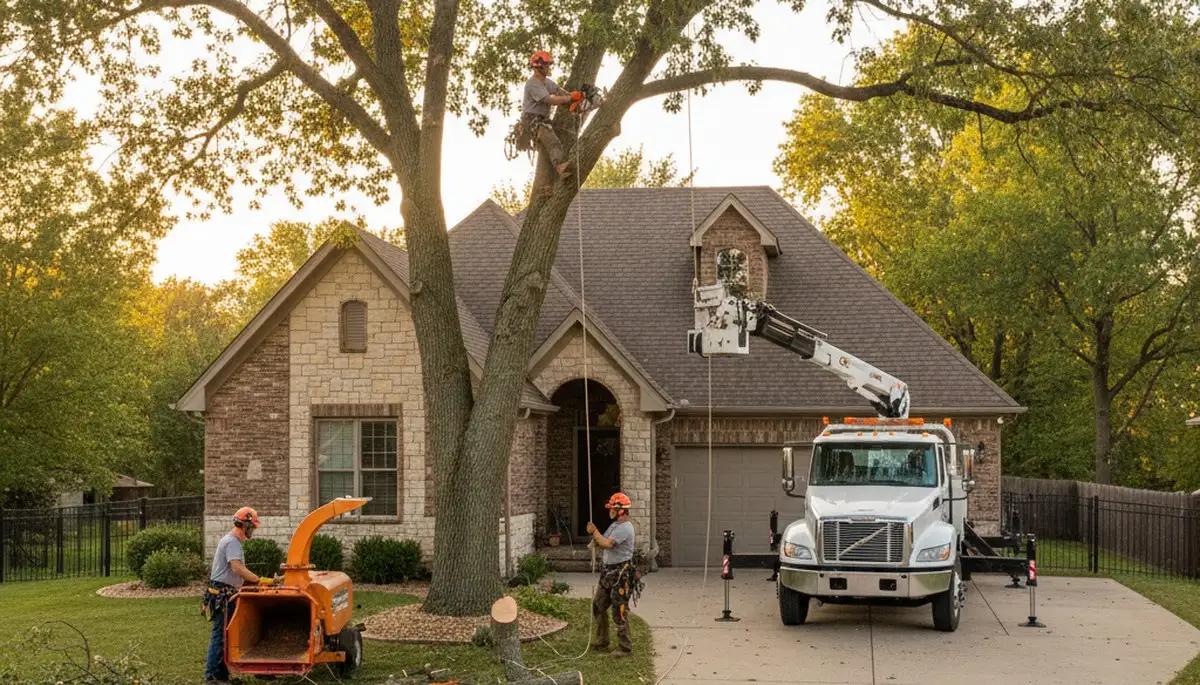 Tree service crew in Omaha, NE providing professional tree removal and cleanup