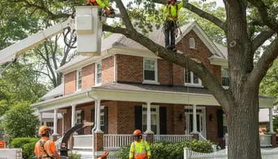 Tree service crew in Omaha, NE providing professional tree removal and cleanup
